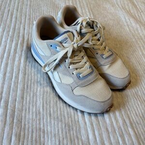 Reebok Beige and Light Blue Sneakers